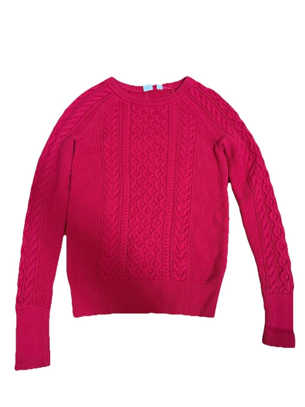 GAP Women’s Red Cable Knit Crew Neck Pull Over Sweater Size XS